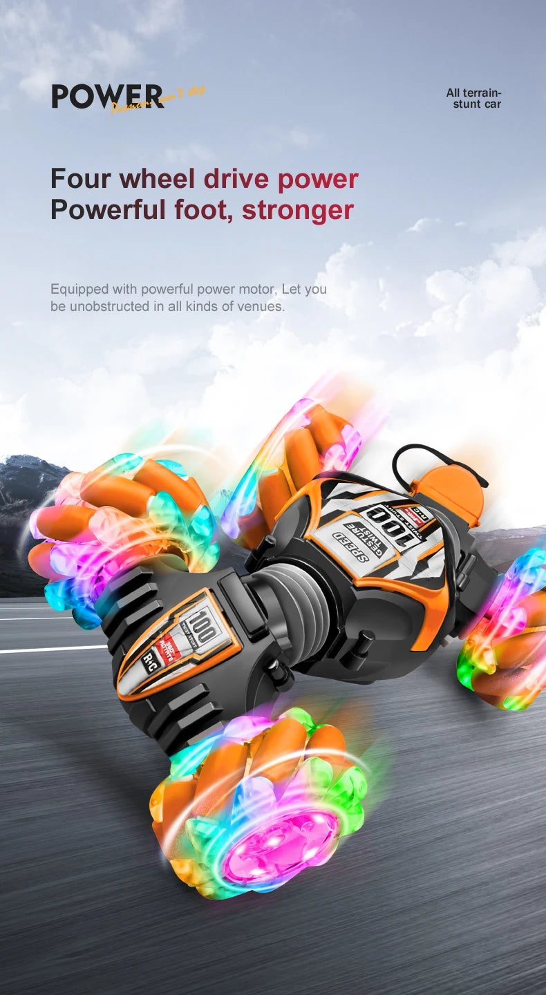 Top RC Stunt Car 2.4G Remote Control Cars RC Watch Gesture Sensor LED Rotation Gift Electronic Toy for Kids Boys