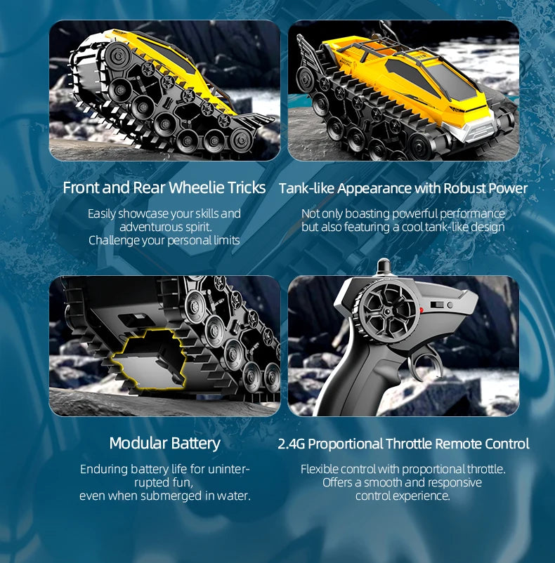 Rc Car JJRC Q183 Tank Track truck Remote Control Cars Off Road 2.4G Amphibious Crawler Climbing Electric Model Vehicles Toys