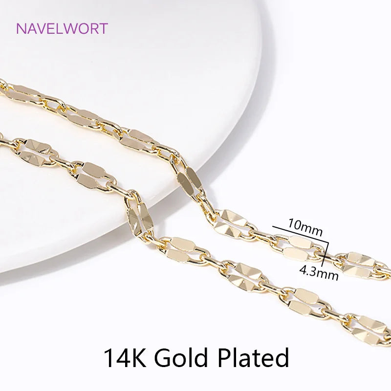 14K Gold-Plated Brass Jewelry-Making Chain