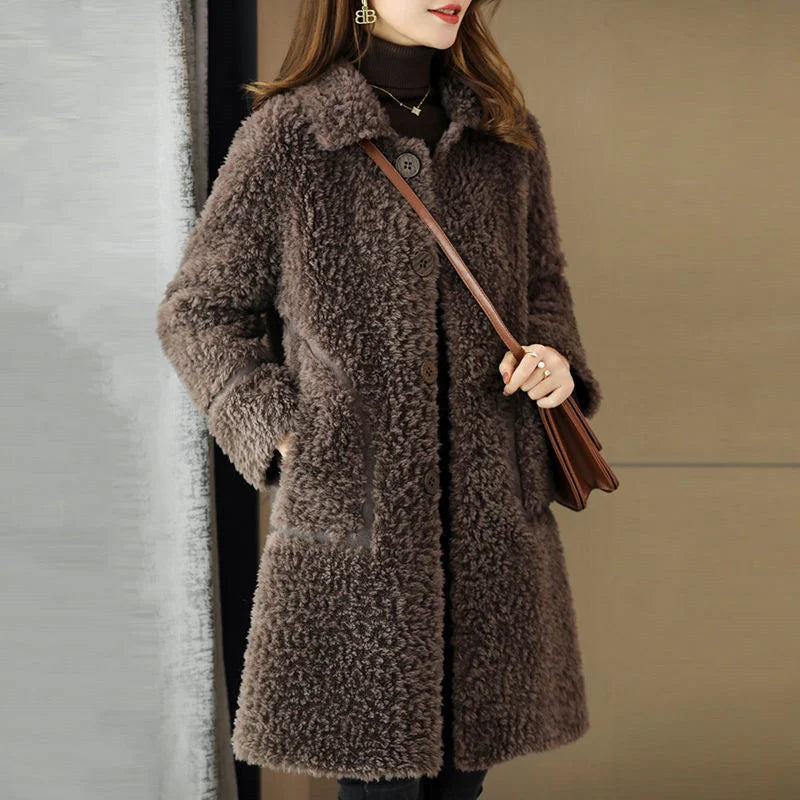 Women’s Long Wool-Blend Winter Coat
