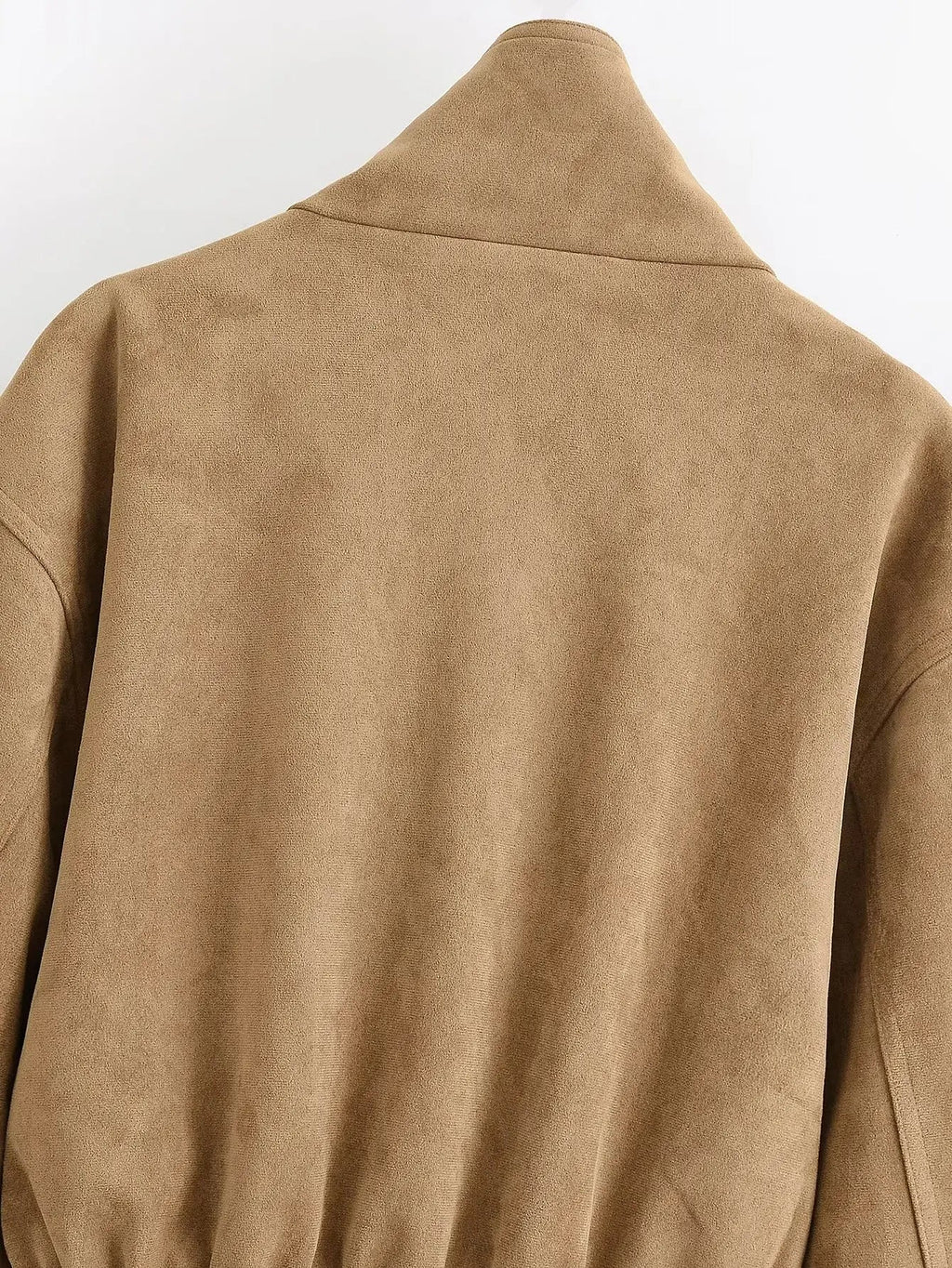 Women Brown Faux Leather Jackets Chic Casual Long Sleeve Lapel Loose Zipper Drawstring Coats Autumn Winter Streetwears Coats Padilla Innovations LLC