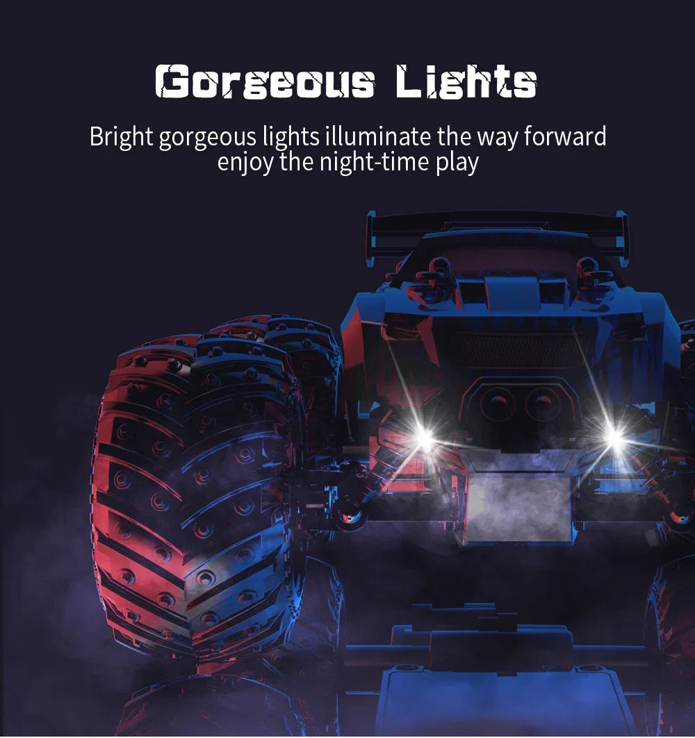 1:18 Remote Control Car 25KM/h with Led Lights 2.4G Inductor RC Off-Road Cars High Speed Brushless Motor Children Toys
