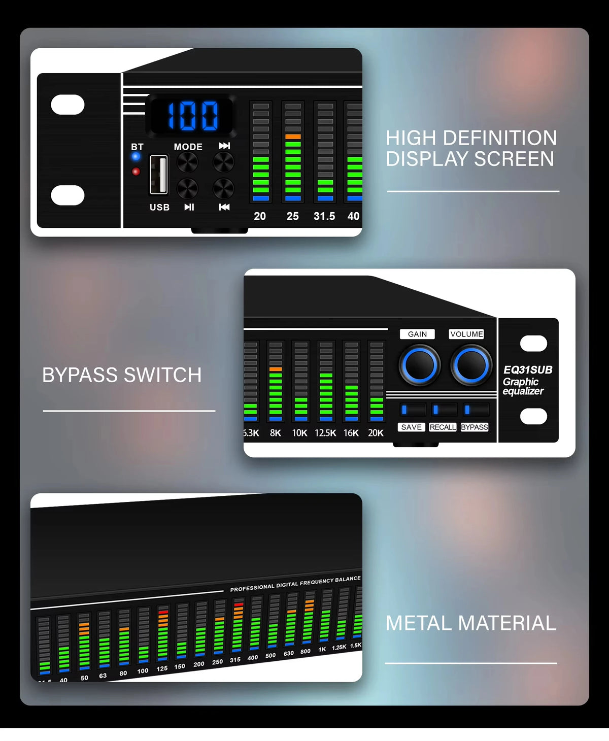 Ecualizador de audio digital de 31 bandas EQ31SUB