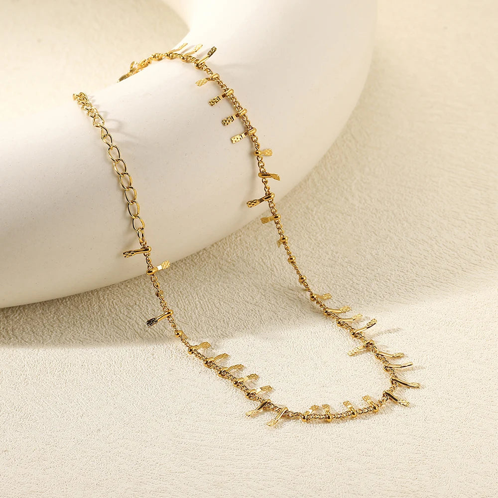 Women’s Stainless Steel Leaf & Heart Anklet