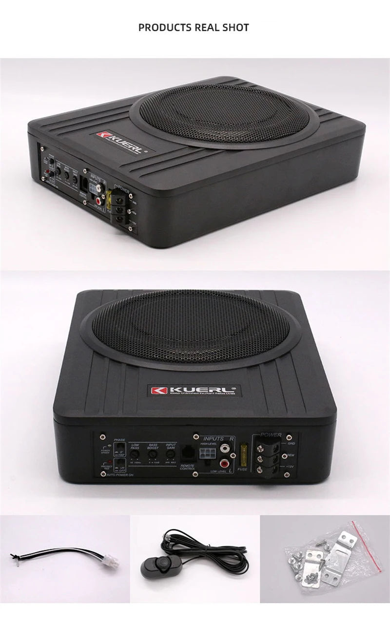 8/10 Inch Subwoofer Car Audio 12V600W High-power Aluminum Alloy Car Speaker Under Seat Woofer Modification Ultra-thin Subwoofer