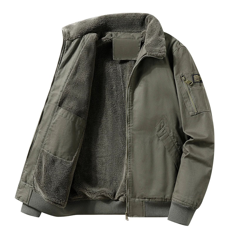 Men’s Vintage Polyester-Lined Zip Jacket