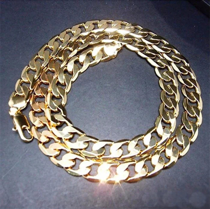 10mm Gold-Color Heavy Chain Necklace