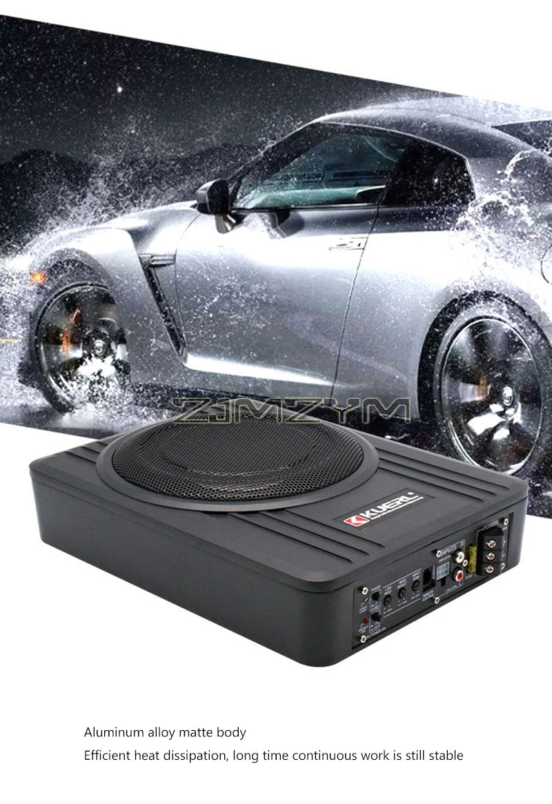 12V High Power Active Subwoofer with Built-in Amplifier, 10"  8'' Slim Under-Seat Active Powered Car Truck Subwoofer