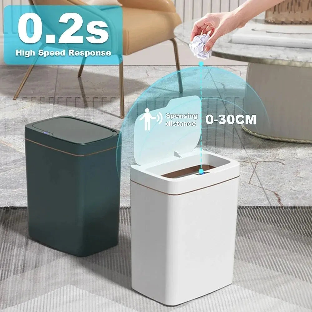 15L Touchless Smart Bathroom Trash Can