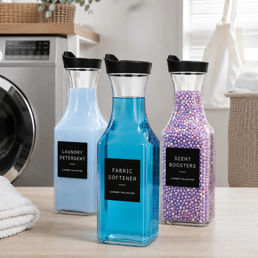 3-Piece Clear Laundry Detergent Dispenser Set