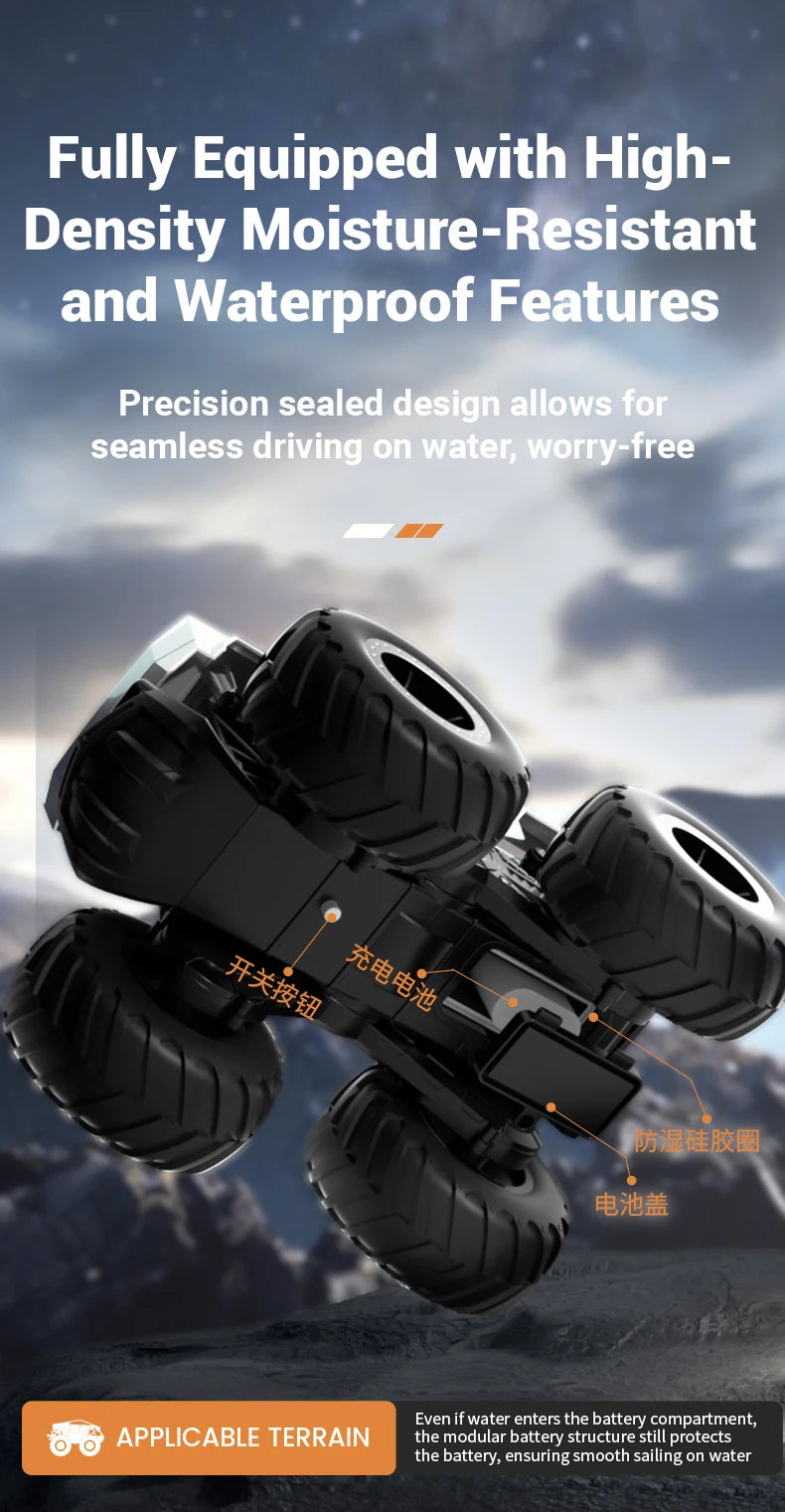 RC Car Amphibious Remote Control Cars Pickup Racing RC Truck Off-Road Big Wheel High Speed Electric Vehicle Toys For Kids Gift
