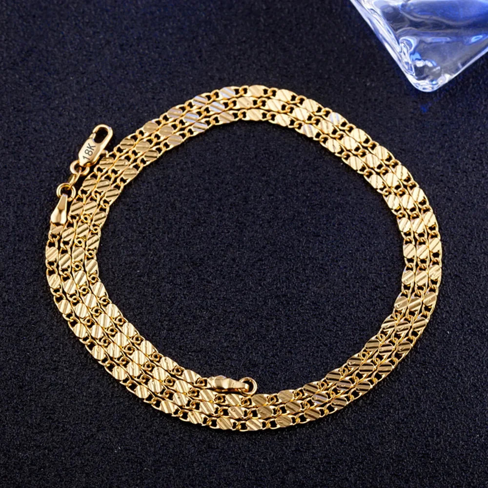 2mm 18K Gold-Color Chain Necklace – 16–30 in