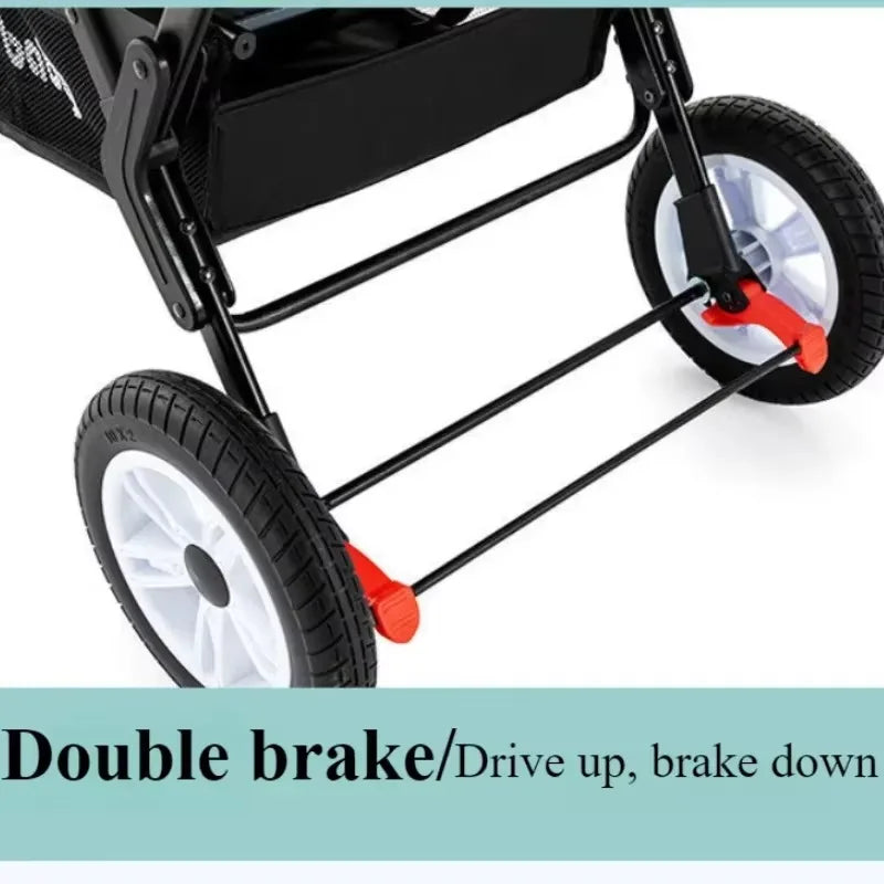 Foldable Tandem Double Baby Stroller