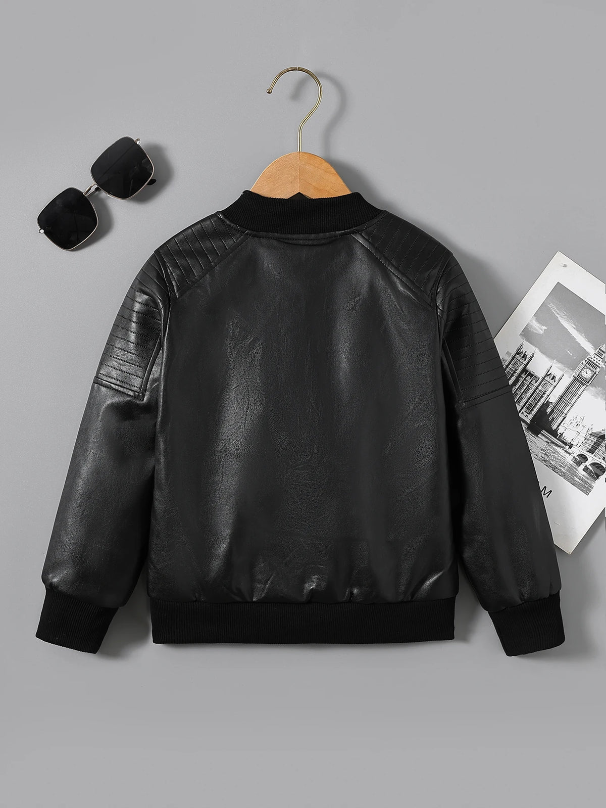 Boys’ PU Leather Motorcycle Jacket