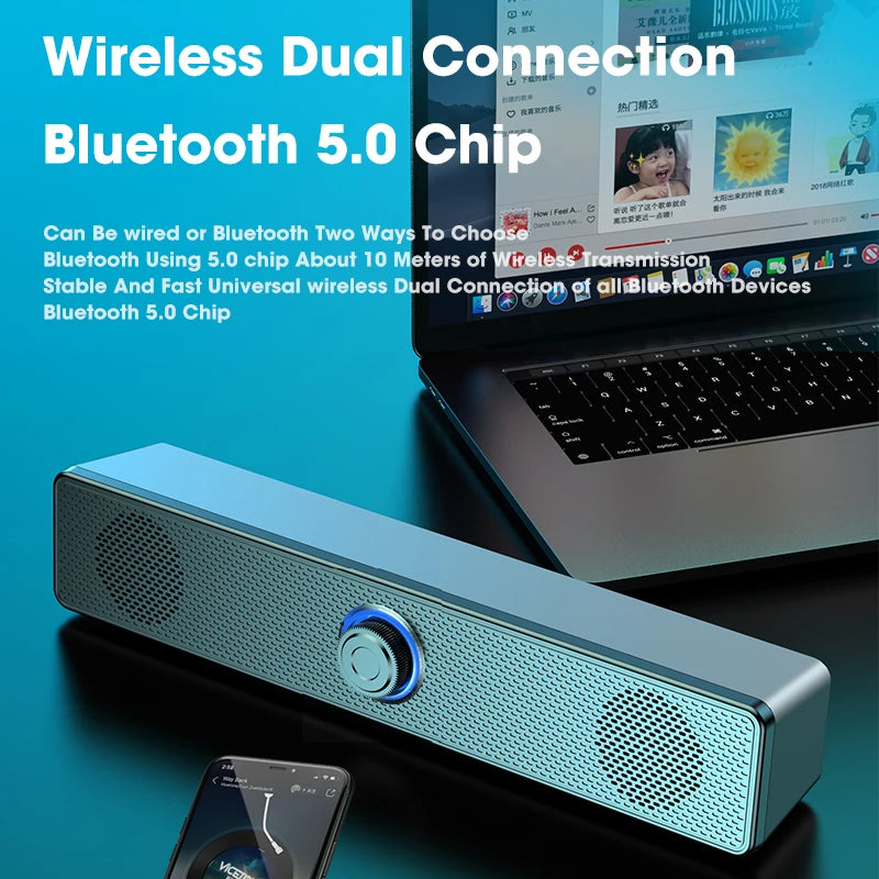 Bluetooth Soundbar for PC, TV & Laptop