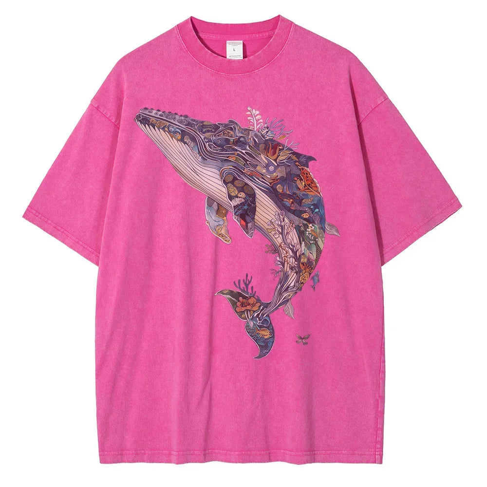 Men’s Whale Print Cotton T-Shirt