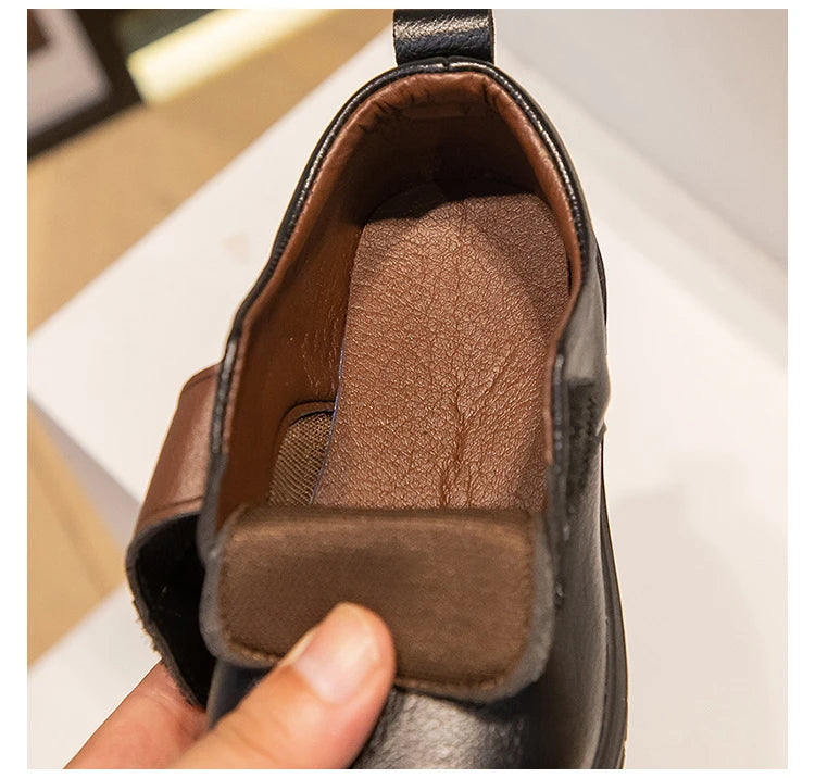 Zapatos de vestir escolares de piel negros para niño