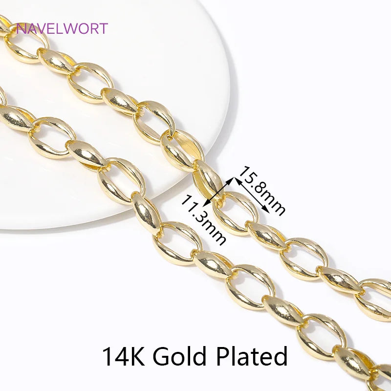 14K Gold-Plated Brass Jewelry-Making Chain