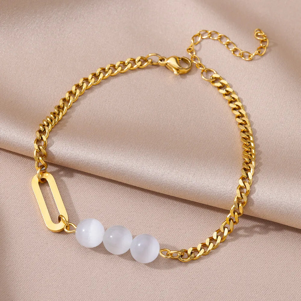 Tobillera de acero inoxidable para mujer