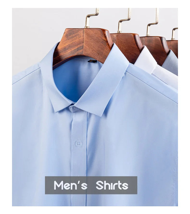 Camisa de vestir entallada de manga larga para hombre