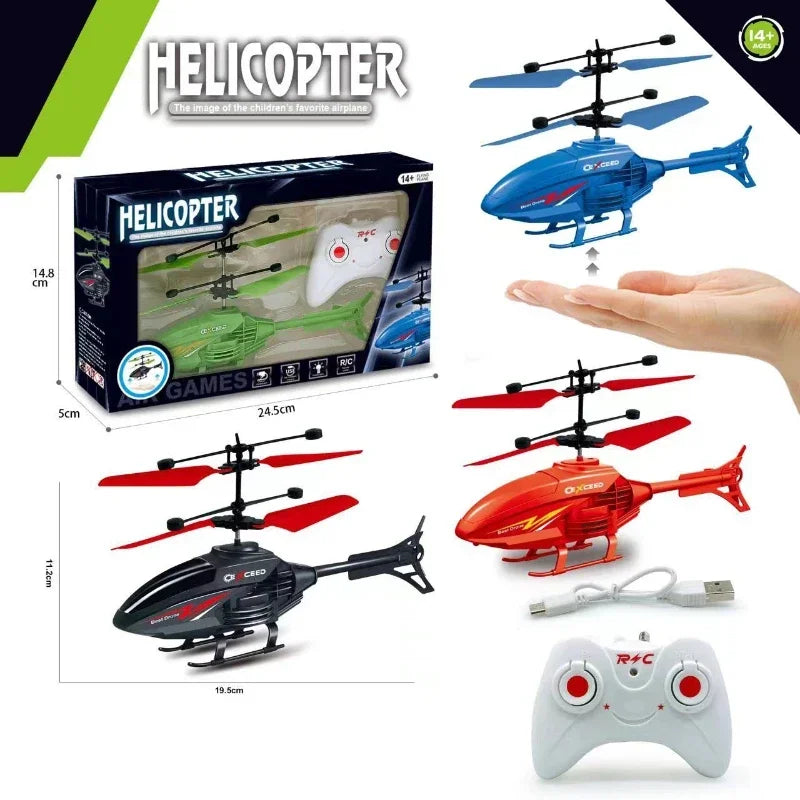 Crash Resistant Remote Control Aircraft Induction Helicopter Dual-mode Suspended Drone Toy with Lighting