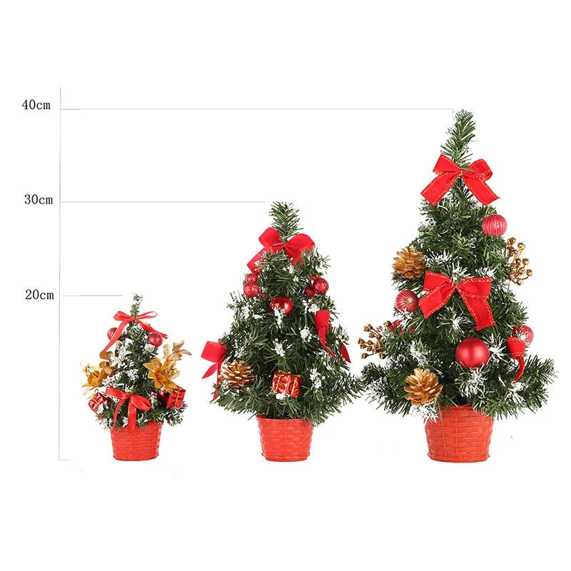 Mini Artificial Christmas Tree – 20/30/40 cm, Lighted & Unlighted Options