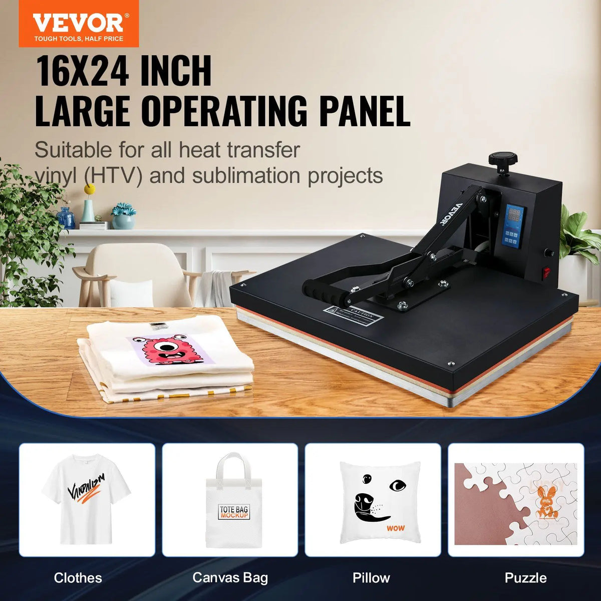 16×24-Inch 1700W Manual Heat Press Machine – 220V