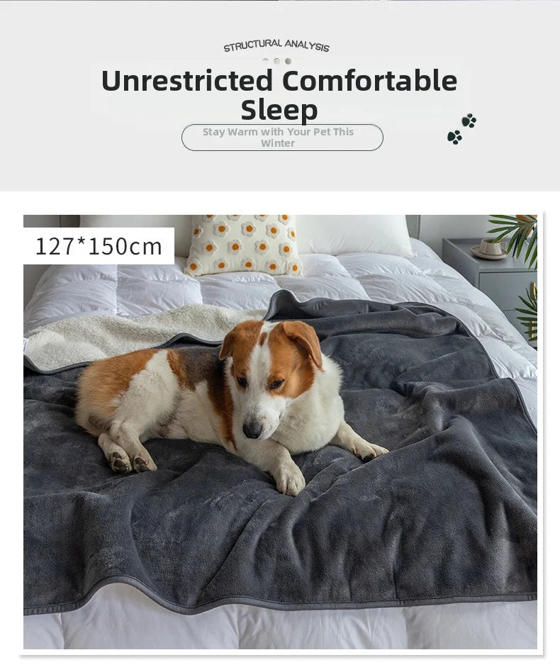 Waterproof Pet Blankets for Beds Soft Sherpa Fleece Dog Cat Blanket Double Side Flannel Warm Sofa Throw Blanket Pet Sleeping Mat Padilla Innovations LLC