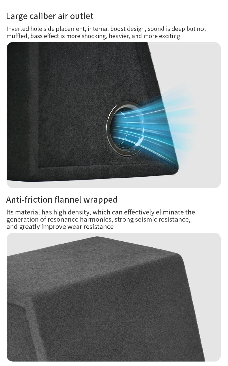 Peak 800W car subwoofer with active built-in amplifier, stunning heavy bass, car trunk subwoofer with high power