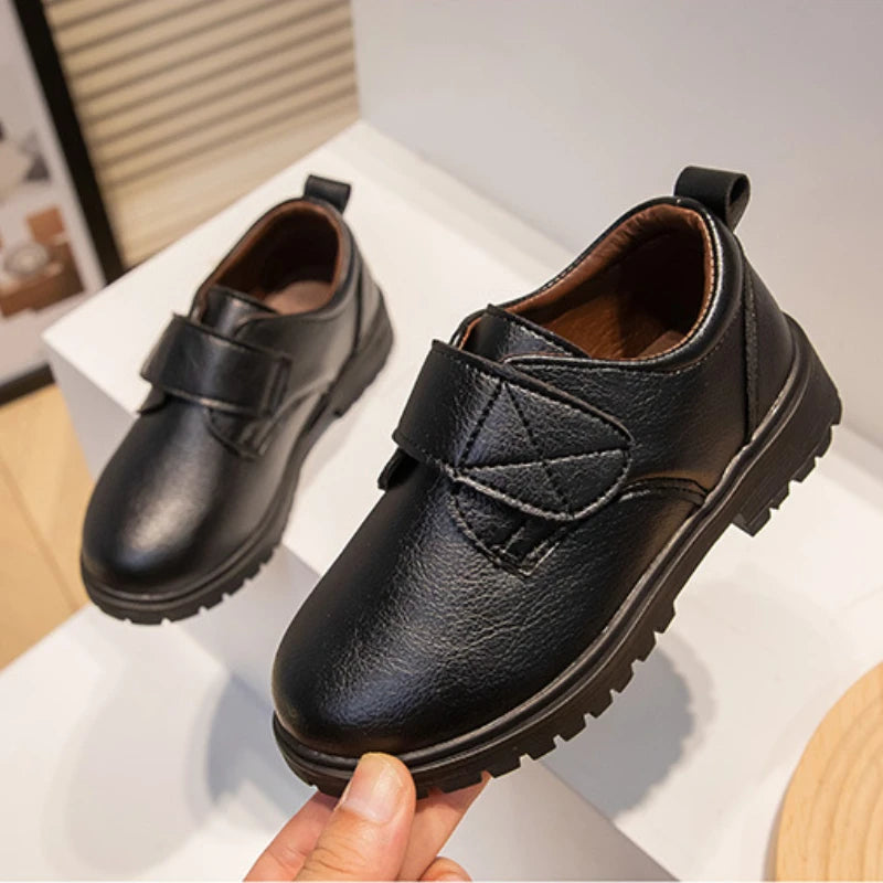 Boys’ Black Leather School Dress Shoes
