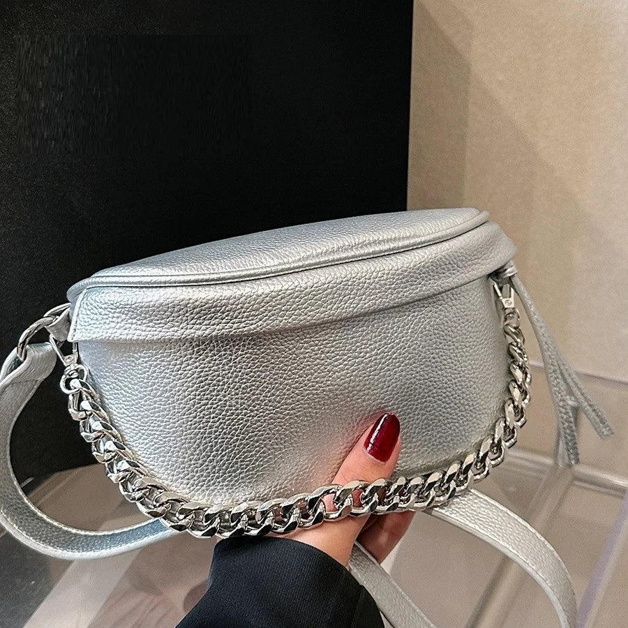 Women’s Wide-Strap PU Leather Crossbody Bag