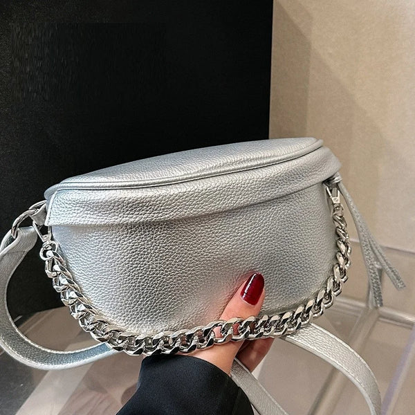 Bolso bandolera de mujer en piel sintética con correa ancha