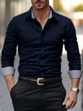 Camisa de manga larga con botones para hombre, estilo casual elegante