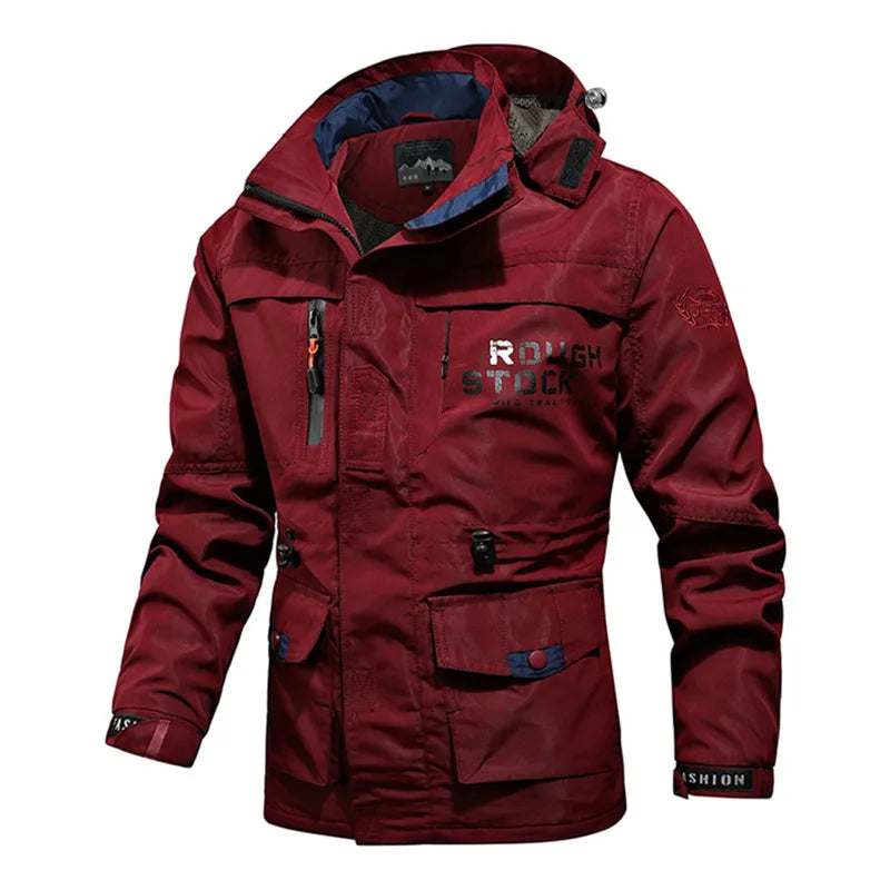 Men’s Hooded Cargo Windbreaker Jacket