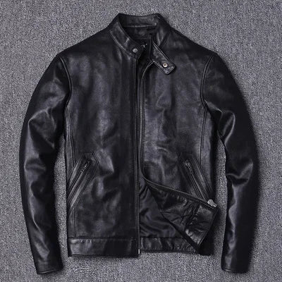 AYUNSUE Men’s Genuine Leather Jacket – Cowhide or Sheepskin