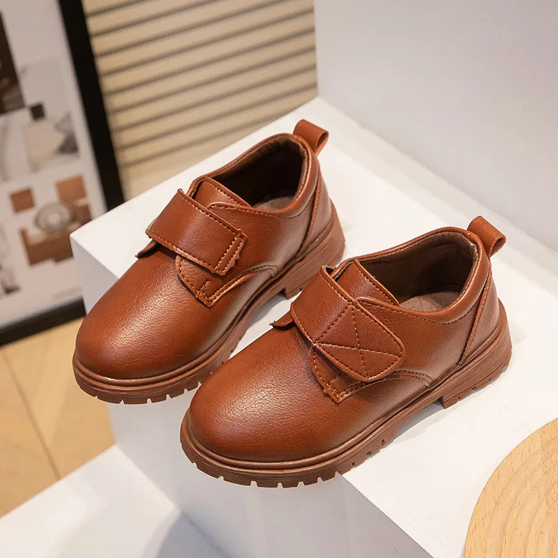 Boys’ Black Leather School Dress Shoes