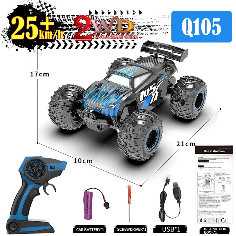 1:18 Remote Control Car 25KM/h with Led Lights 2.4G Inductor RC Off-Road Cars High Speed Brushless Motor Children Toys