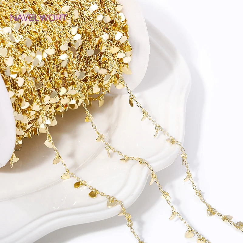 14K Gold-Plated Brass Jewelry-Making Chain