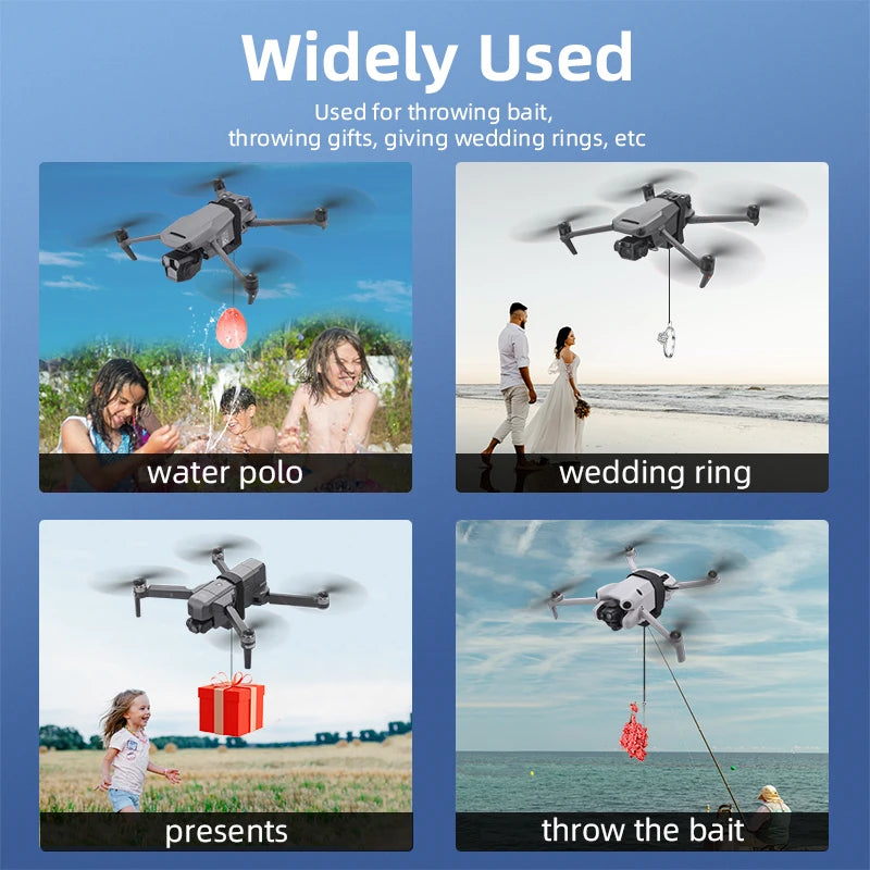 BRDRC Airdrop System for DJI Mini 4K/Mini 4 Pro/Air 3/Mini 3 Pro/Mavic 3/Mavic Pro Drone Thrower Fishing Life Rescue Send Gift