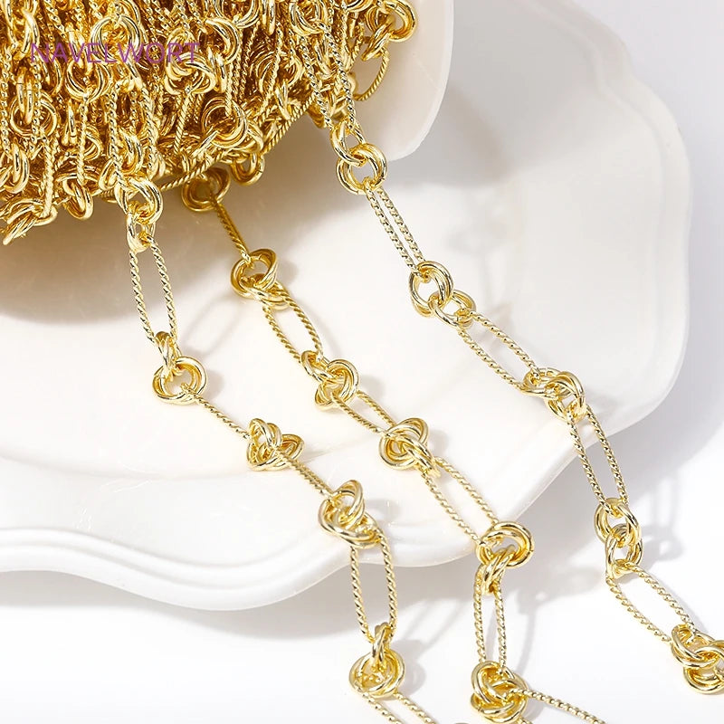 14K Gold-Plated Brass Jewelry-Making Chain