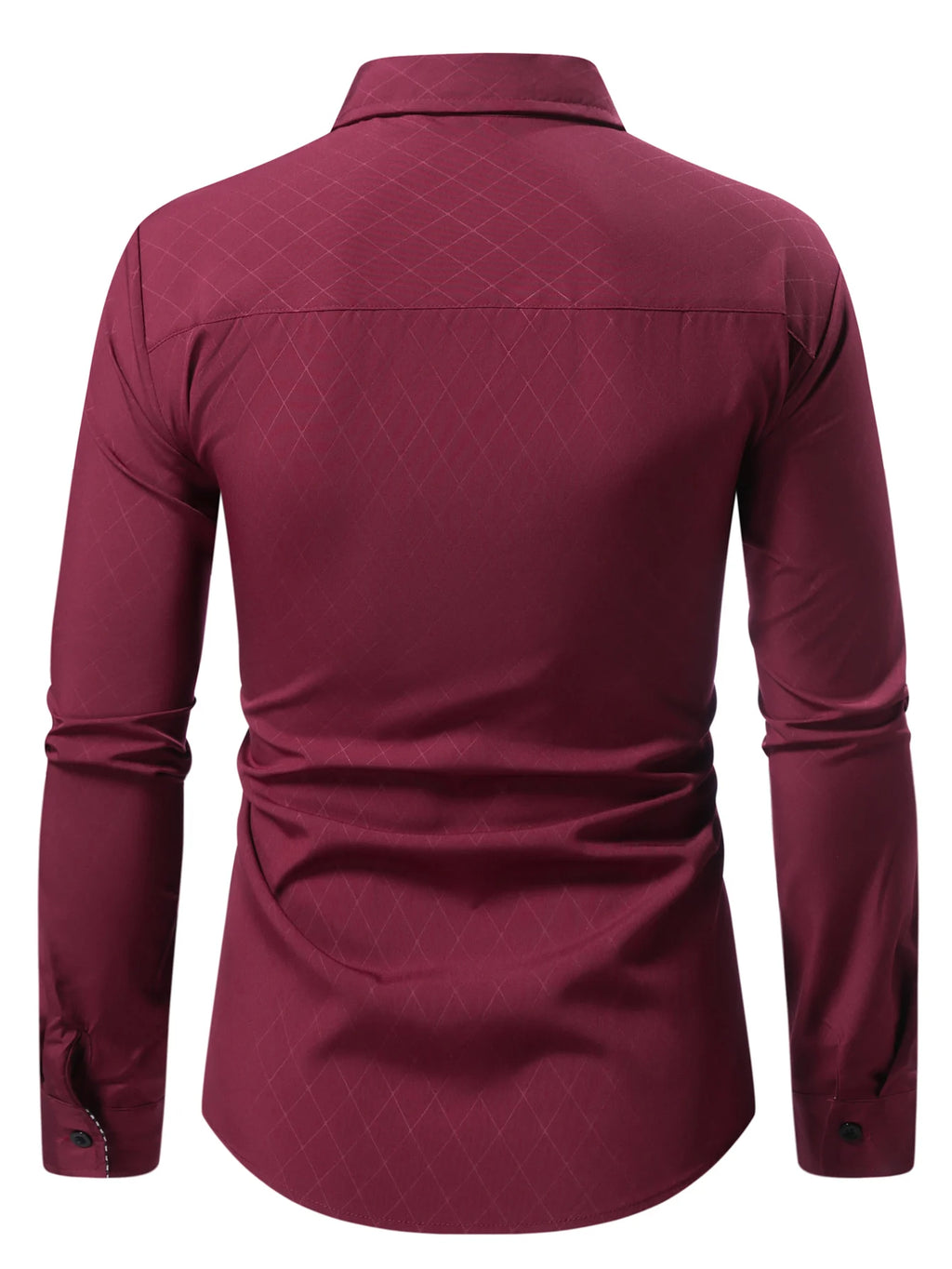 Camisa de manga larga con botones para hombre, estilo casual elegante