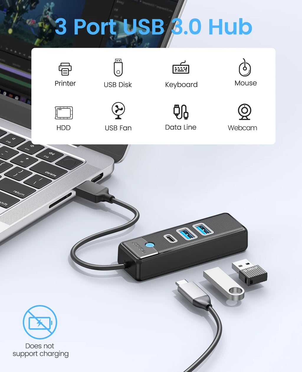ORICO 5Gbps USB 3.0 Hub – USB-A & USB-C Options