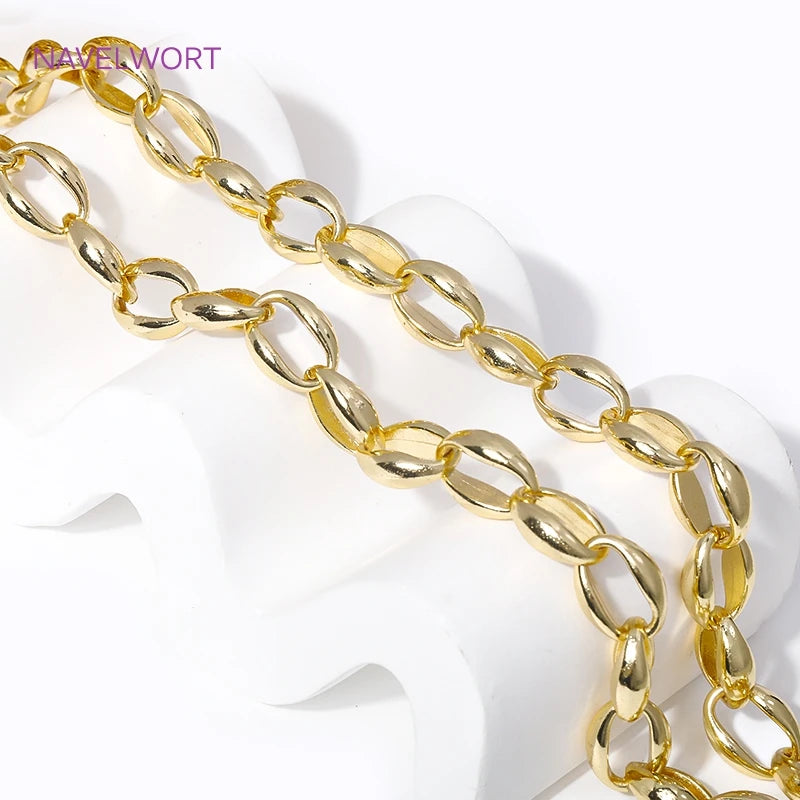 14K Gold-Plated Brass Jewelry-Making Chain