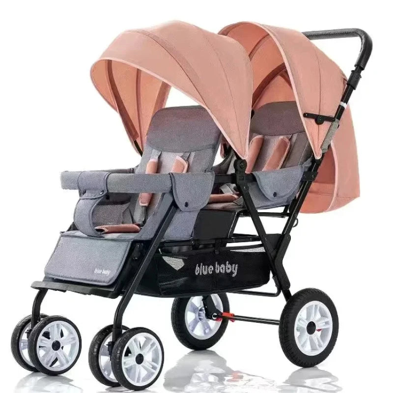 Foldable Tandem Double Baby Stroller