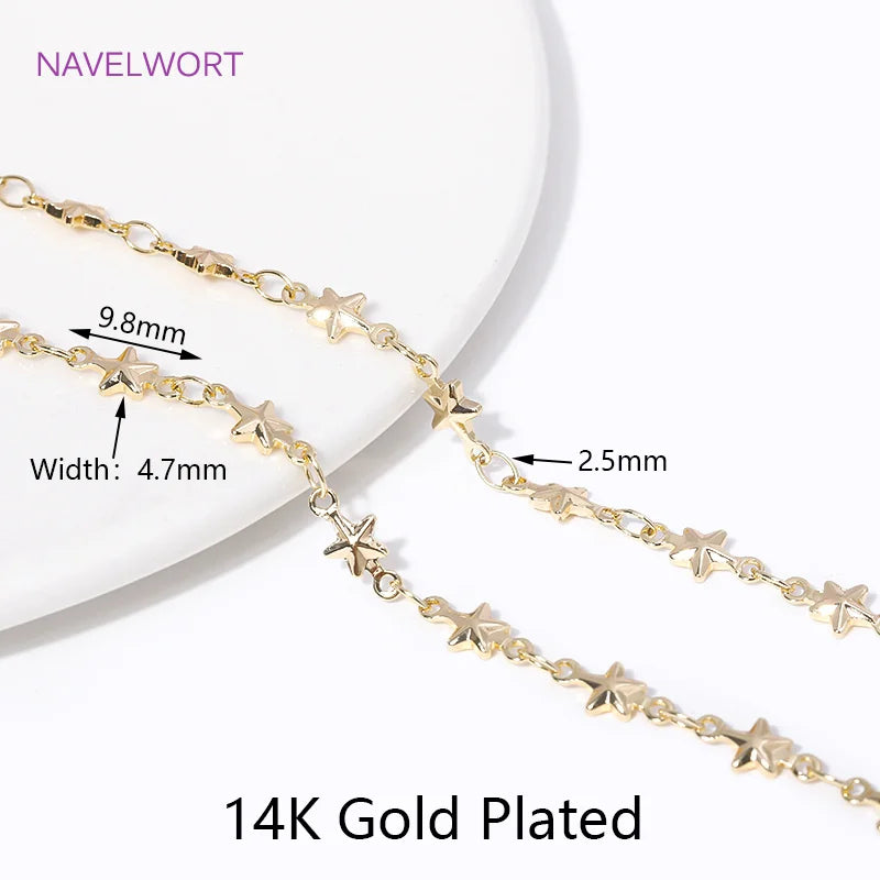 14K Gold-Plated Brass Jewelry-Making Chain