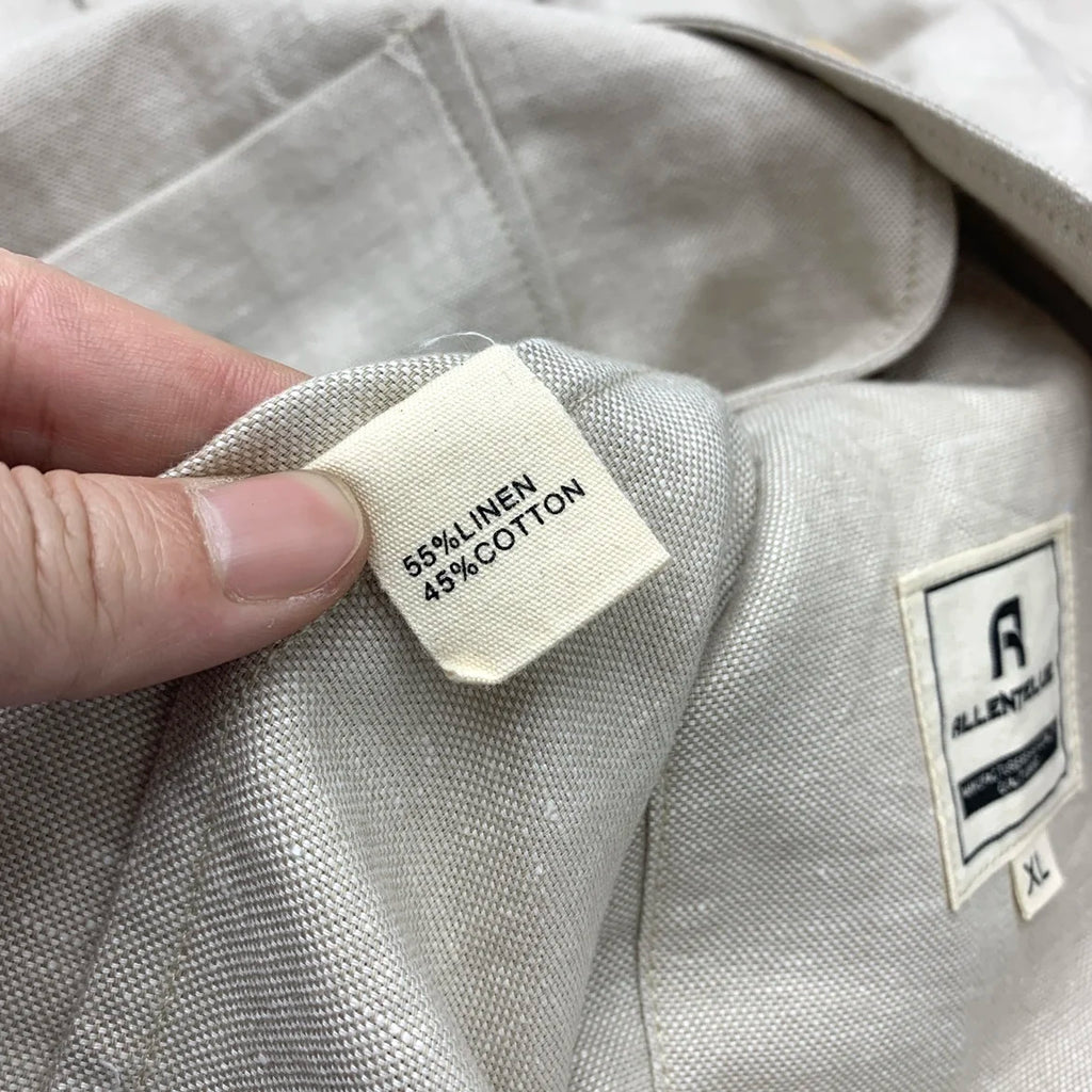 Chaqueta de traje para hombre de algodón y lino estilo japonés