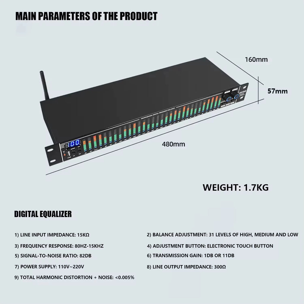 Ecualizador de audio digital de 31 bandas EQ31SUB