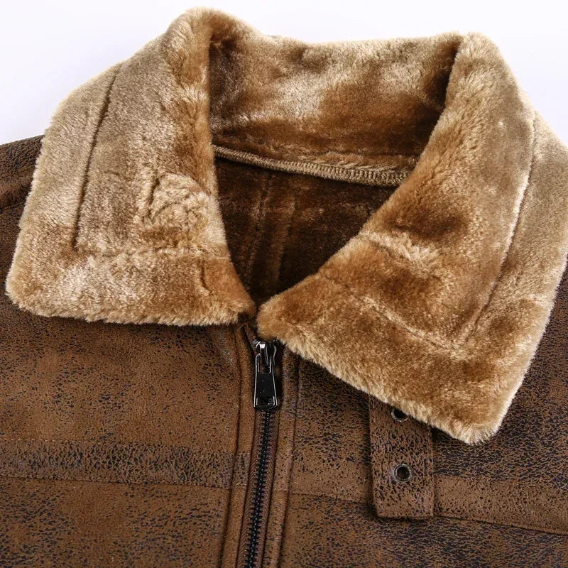 Men’s PU Leather Bomber Jacket