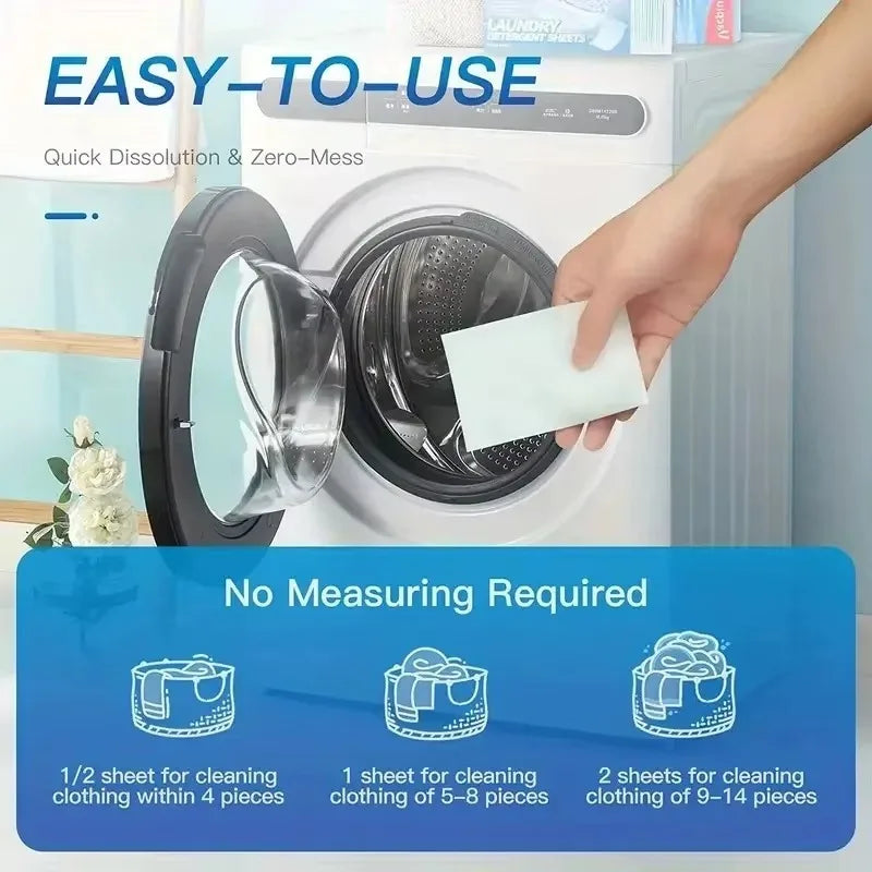 30-150PCS  Laundry Tablets Concentrated Washing Powder Laundry Soap Washing Machine Clothing Strong Cleaning Sheets Detergent