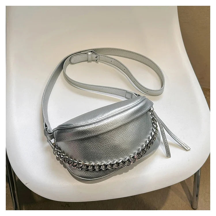 Bolso bandolera de mujer en piel sintética con correa ancha